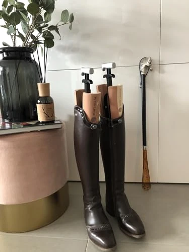 DELFA Embauchoirs à bottes en bois de cèdre 35 cm de long, mécanique innovante, modèle exclusif avec gravure personnalisée