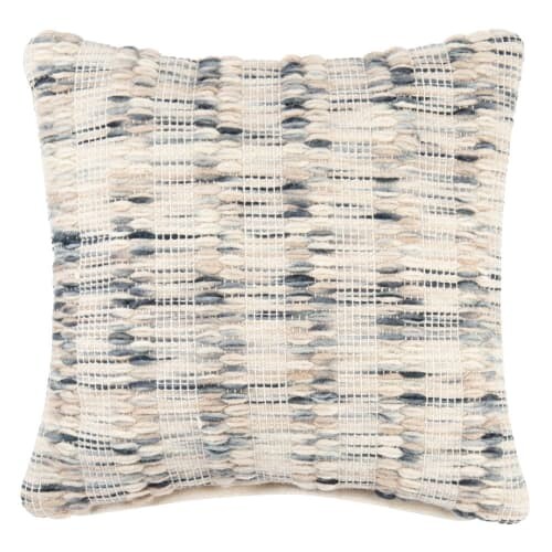 Coussin en coton tissé gris, beige et bleu 45x45 MISTEN | Maisons du Monde