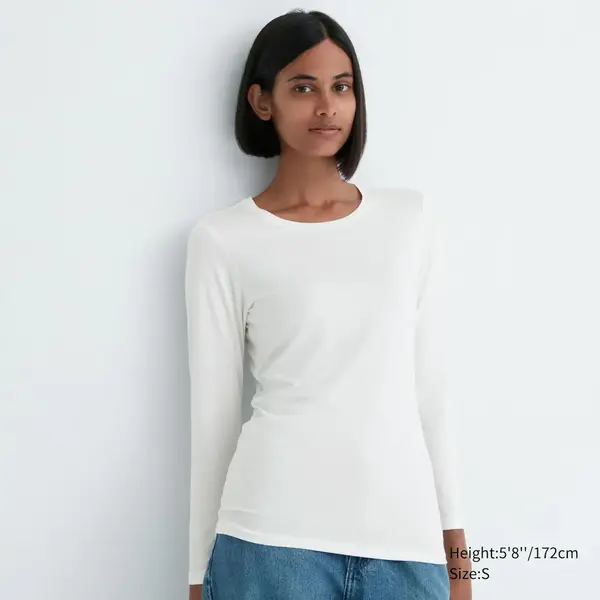 T-Shirt HEATTECH Col Rond Manches Longues | UNIQLO