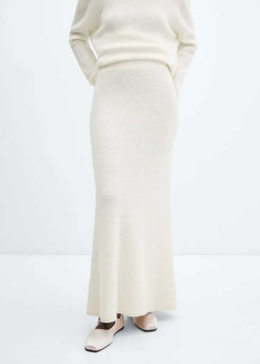 Jupe longue maille - Femme | Mango France