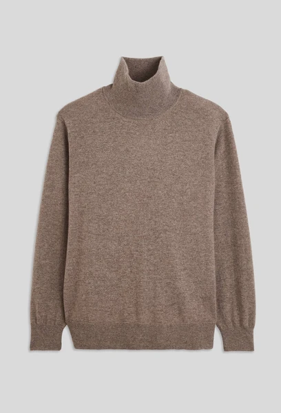 Pull col montant uni en cachemire