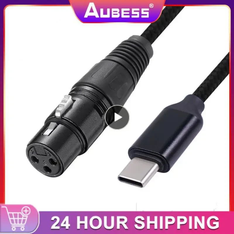 6.62€ |Adaptateur de type C vers XLR, mâle vers 3 broches, XLR femelle, câble de microphone, connecteur de données audio d'ordinateur | AliExpress