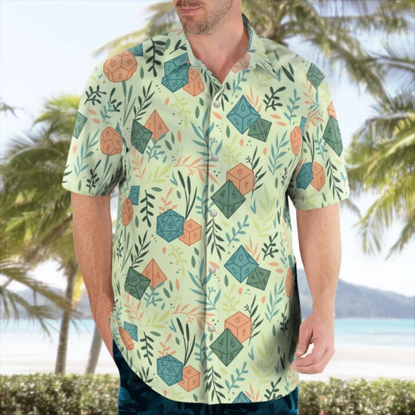 DND Aloha Hawaiian Shirt – Fantasy Dice & Dragons Hawaiian Shirt