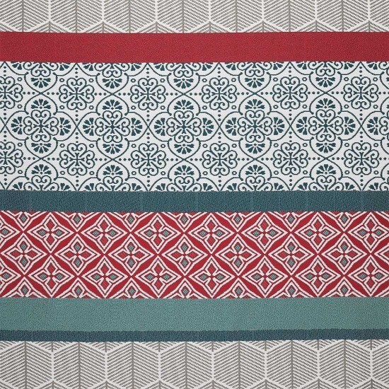Tissu jacquard Belcastel rouge et vert