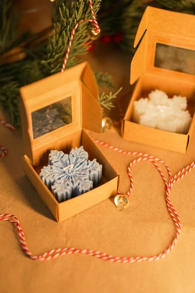 Coffret cadeau de bougies flocon de neige en cire de soja faites main – Décoration d'intérieur d'hiver