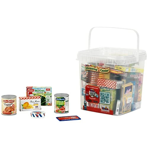 Theo Klein 7210 Grande Box garnie de Produits français I Boîtes et conserves pour la Boutique incluses I Jouet pour Enfants à partir de 3 Ans