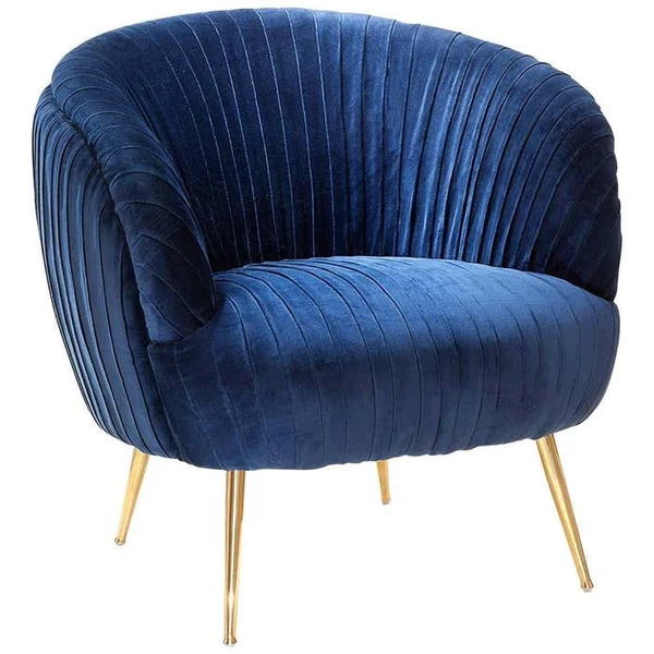 Fauteuil Diana en velours souple bleu ou noir - En vente sur 1stDibs
