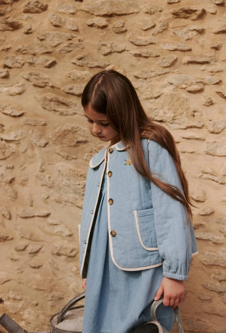 Veste matelassée brodée en coton BLEU pour enfant MONOPRIX