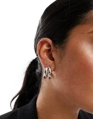 Mango - Boucles d'oreilles circulaires - Argenté