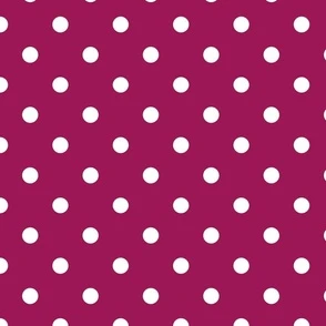 Magenta With White Polka Dots - Large Fabric | Spoonflower