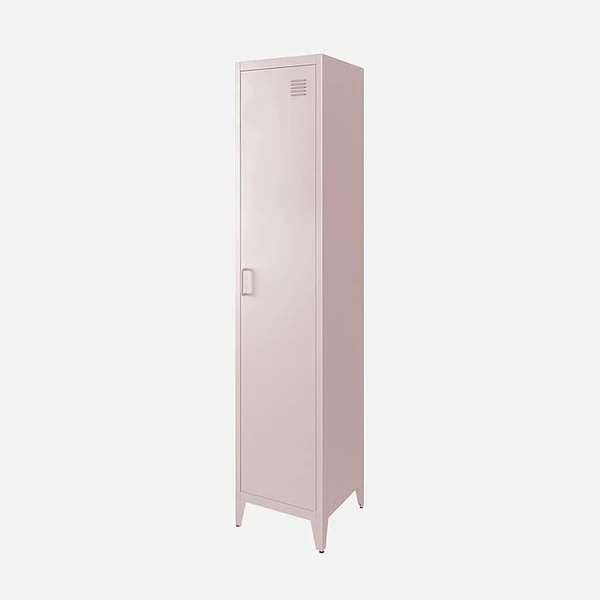 sweeek - Armoire Chambre en Acier Rose. 4 espaces de Rangement. casier