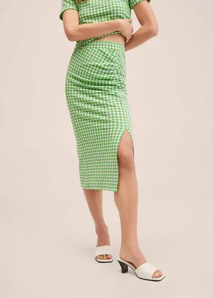 Jupe à carreaux vichy -  Femme | MANGO OUTLET France
