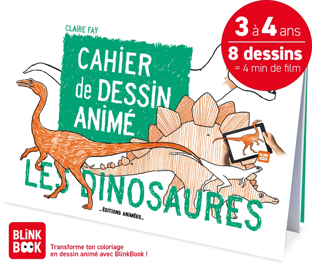 Cahier de dessin animé Les Dinosaures | App BlinkBook