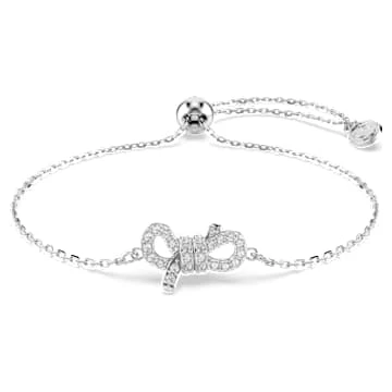 Bracelet Lifelong, Pavé, Nœud, Blanc, Métal rhodié