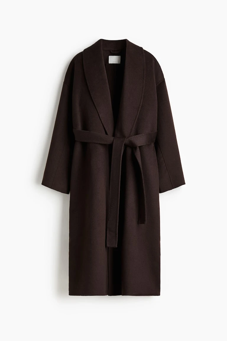 Manteau fait main en laine mélangée
