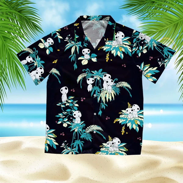 Princess Mononoke Kodama Dark Hawaiian Shirt