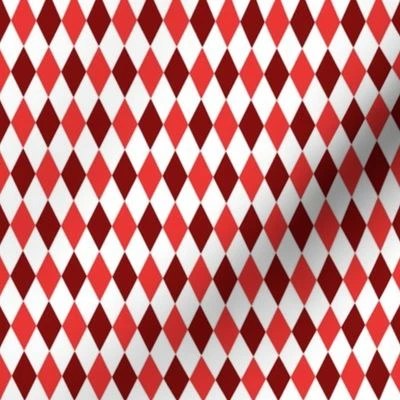 harlequin diamond red maroon white small Fabric | Spoonflower