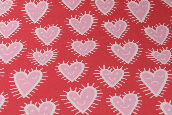 Jersey jacquard bio - Hamburger Liebe Hand on Heart Mood Rouge