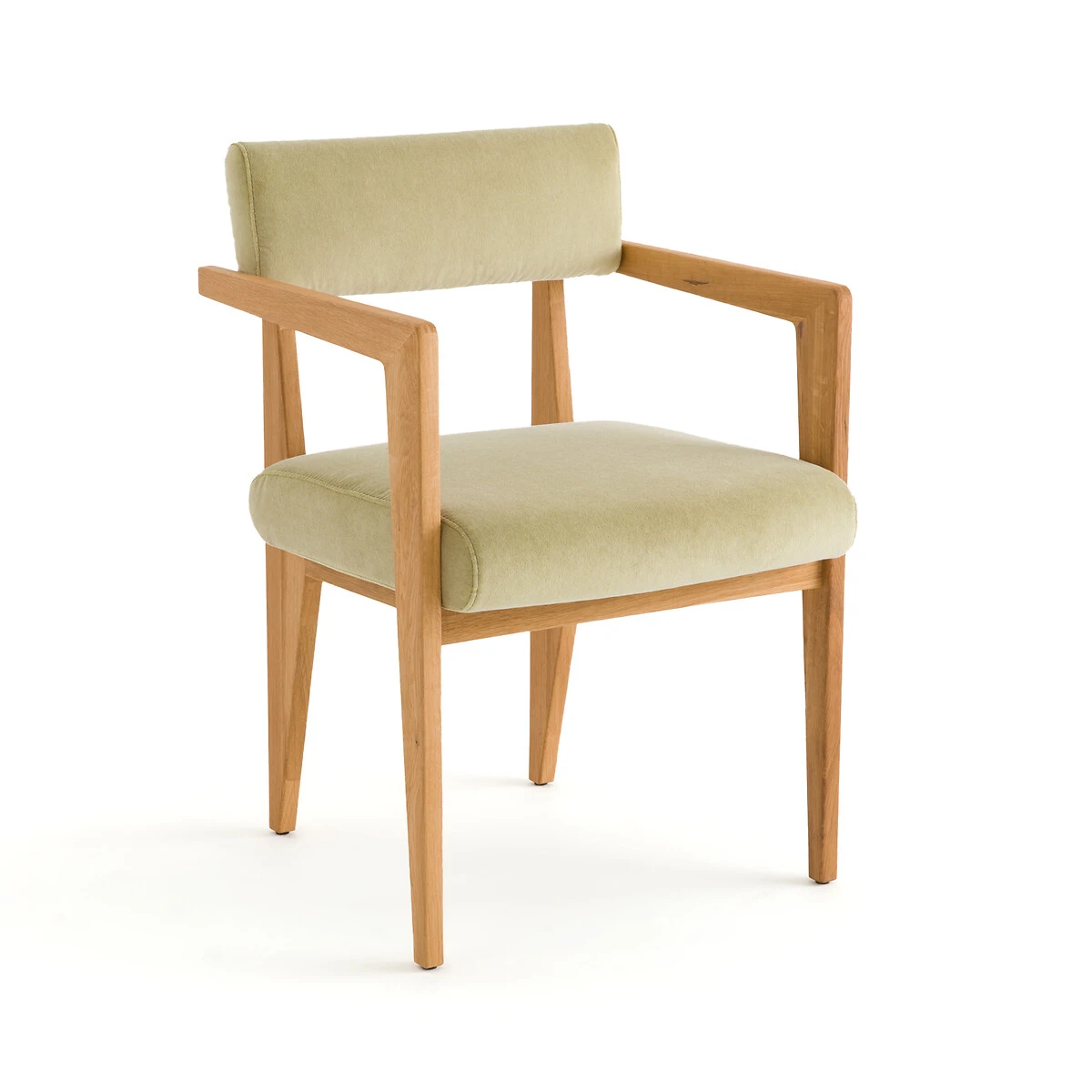 Fauteuil de table chêne et velours, Izag
