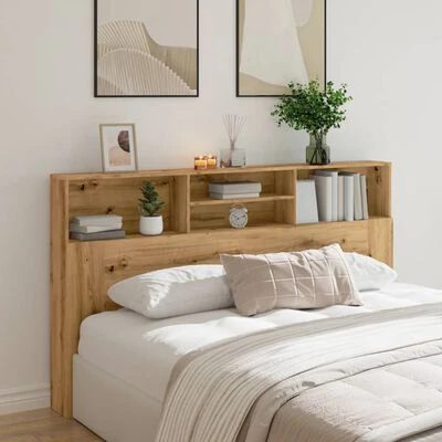 vidaXL Armoire de tête de lit chêne artisanal 180x19x103,5 cm