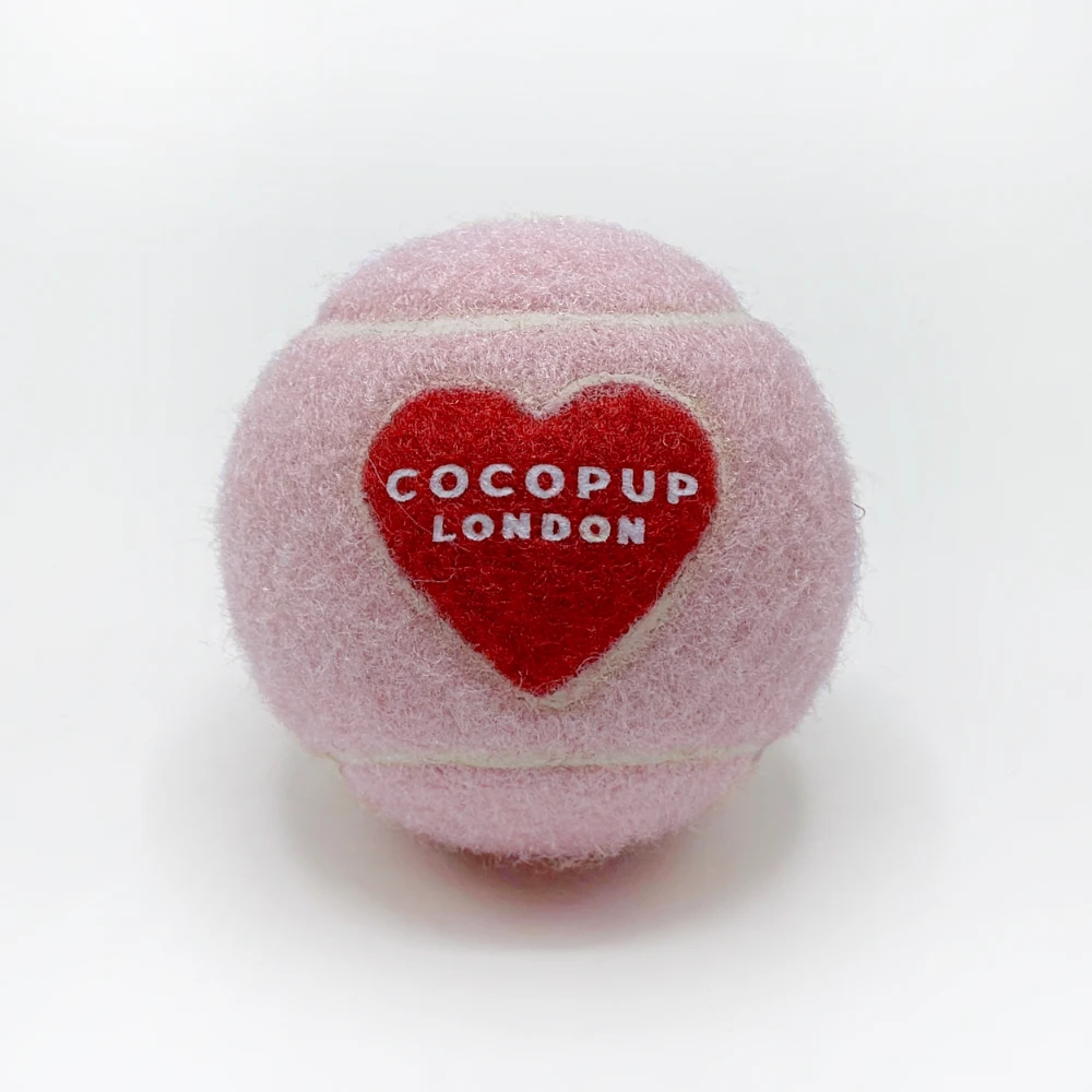 Tennis Ball - Pink & Red Heart