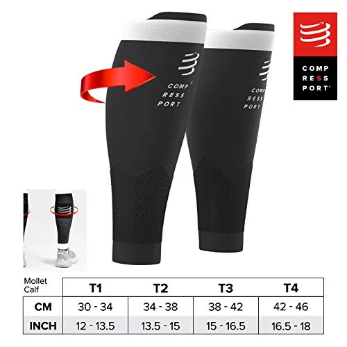 Compressport R2V2 Manchon de Compression Mollets Mixte Adulte, Noir, 34-38