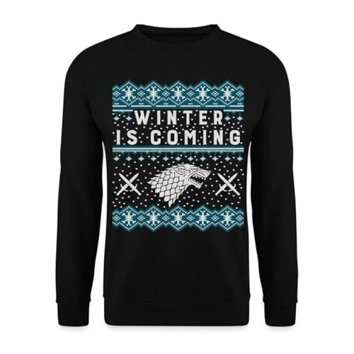 Spreadshirt Game of Thrones Winter is Coming Sweat-Shirt Unisexe, XL, Noir