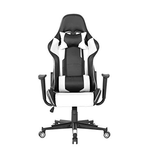 JIASEN Fauteuil de bureau racing au design ergonomique avec dossier haut, accoudoirs, hauteur réglable et soutien lombaire, parfait pour un bureau, une vidéoconférence