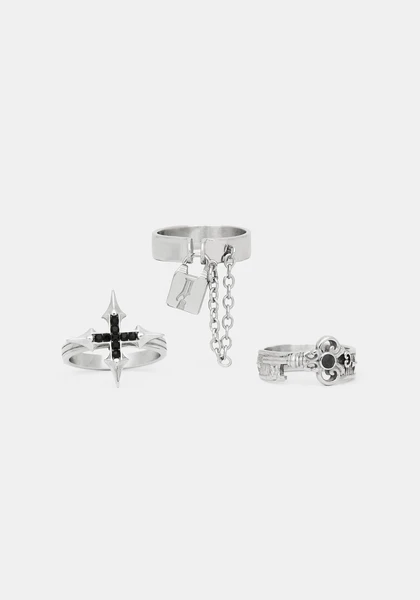 Lagoxin Stainless Steel Ring Set