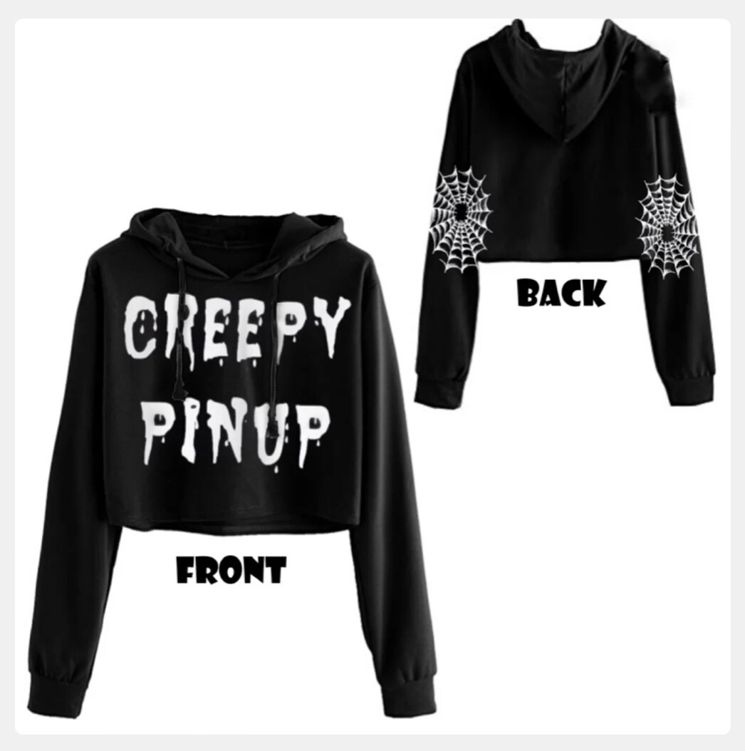 Creepy Pinup Cropped Hoodie