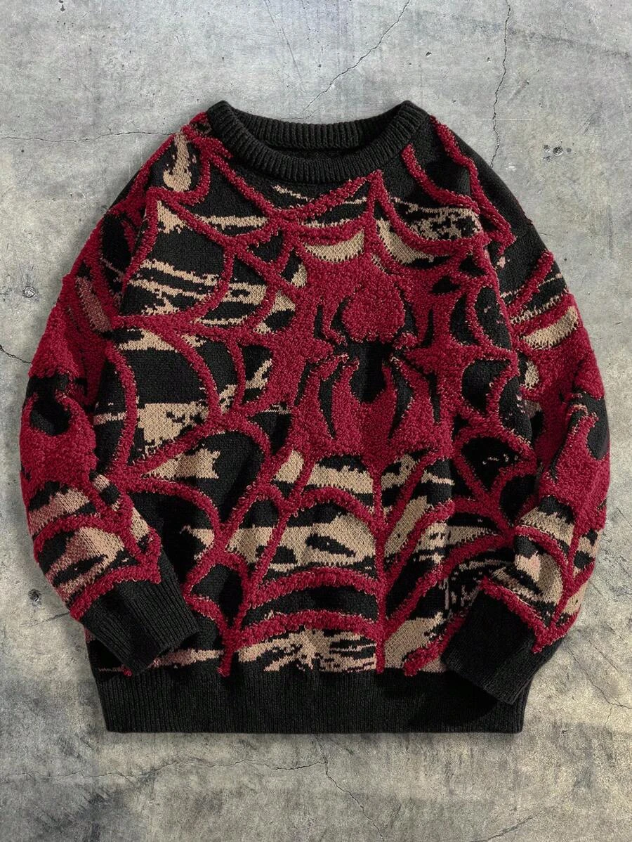 AXEPEAK Pull décontracté à col rond et manches longues avec détail graphique, style streetwear | Mode en ligne | SHEIN FRANCE