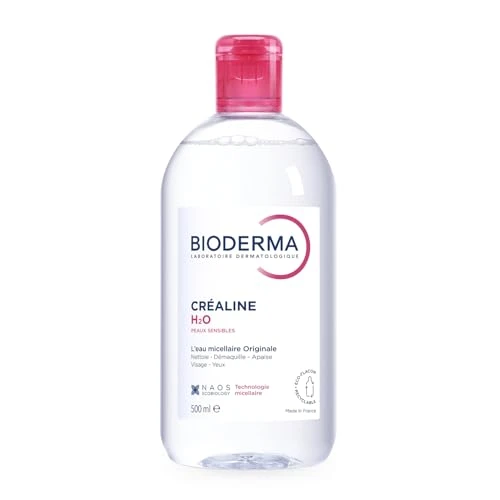 BIODERMA Créaline H2O - L’eau micellaire originale, nettoyante et démaquillante - Élimine le maquillage, le pollen et les résidus de pollution - Peaux sensibles - Flacon 500 ml