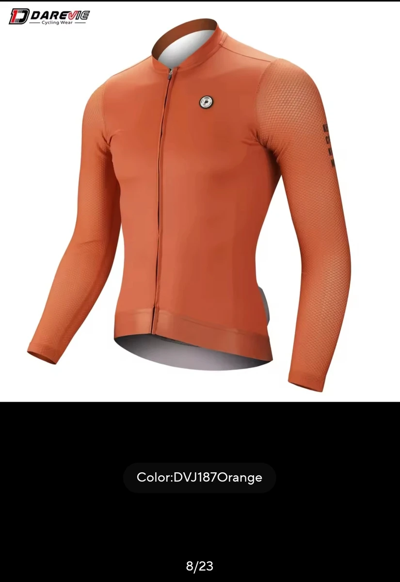  Maillot de cyclisme taille M orange à manches longues pour hommes 