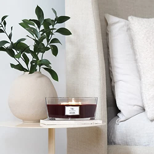 WoodWick Ellipse Bougie parfumée | Cerise Noire | avec mèche crépitante | Durée de combustion : jusqu’à 50 heures