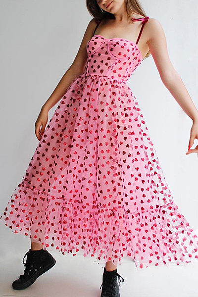 Hearty Corset Midi Dress