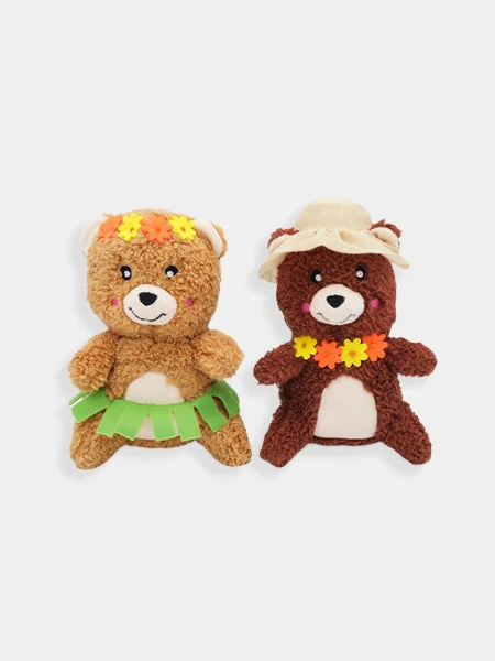 Duo de peluches pour chien - Cheeky Chumz - Oursons Hawaïens 🌺