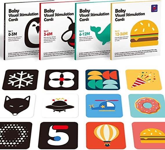 Jouet Bébé pour 0 3 Mois Carte Flash Blanc et Noir pour Tout-Petits/Bébé 6 12 36 Mois, 80 PCS Contraste Élevé Cartes de Contraste Conçues pour Jouets de Bébé Nouveau-Né Cartes de Stimulation Visuelle : Amazon.fr: Jeux et Jouets