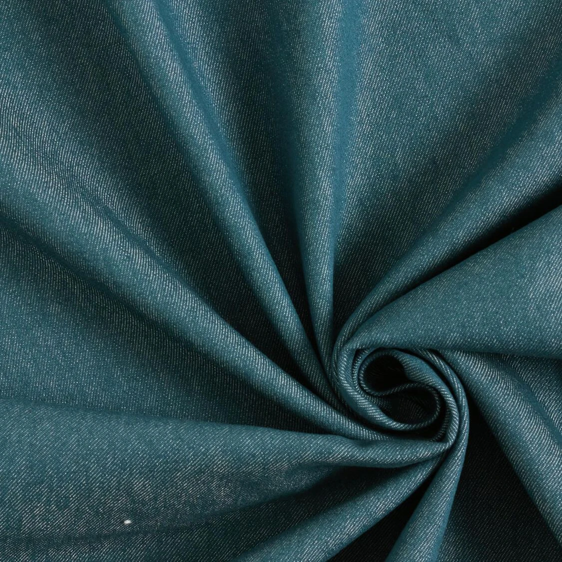 Denim de coton stretch mélangé moyen – bleu océan - Idéal pour Vestes