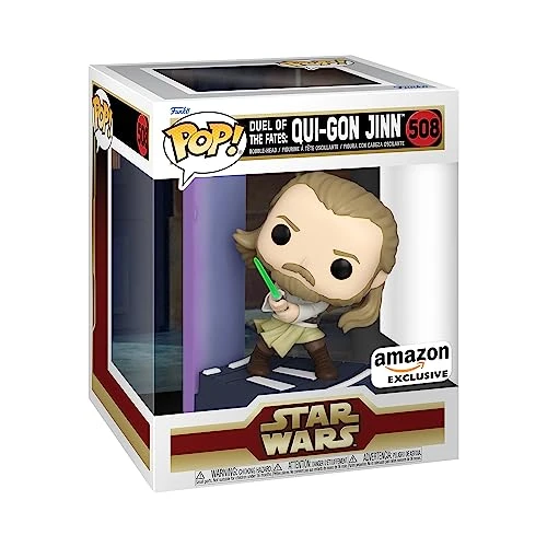 Funko Pop ! Deluxe : Star Wars - Duel of The Fates - Qui Gon Jinn Gon - Exclusivité Amazon - Figurine en Vinyle à Collectionner - Marchandise Officielle - Jouets pour Enfants et Adultes