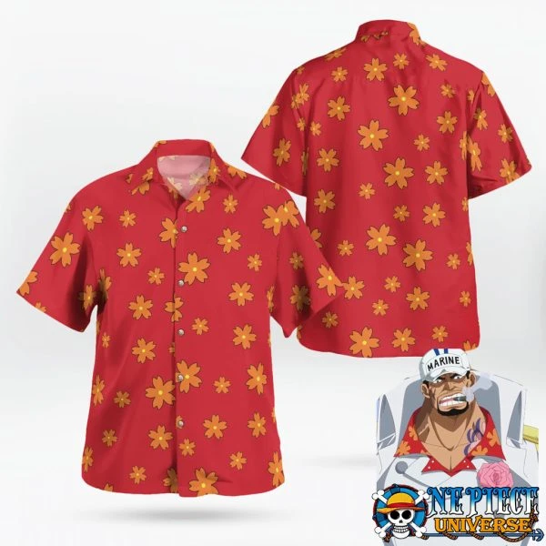 Akainu Hawaiian Shirt Pattern Admiral Cosplay | One Piece Universe Store