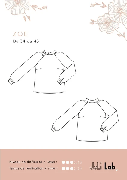 Blouse Zoé - Patron Couture PDF ou Pochette