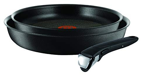 Tefal L6509205 Ingenio Expertise Set De 2 Poêles Et Une Poignée Aluminium Noir 24/28 cm Tous Feux Dont Induction