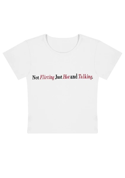 Just Hot And Talking Y2k Baby Tee
