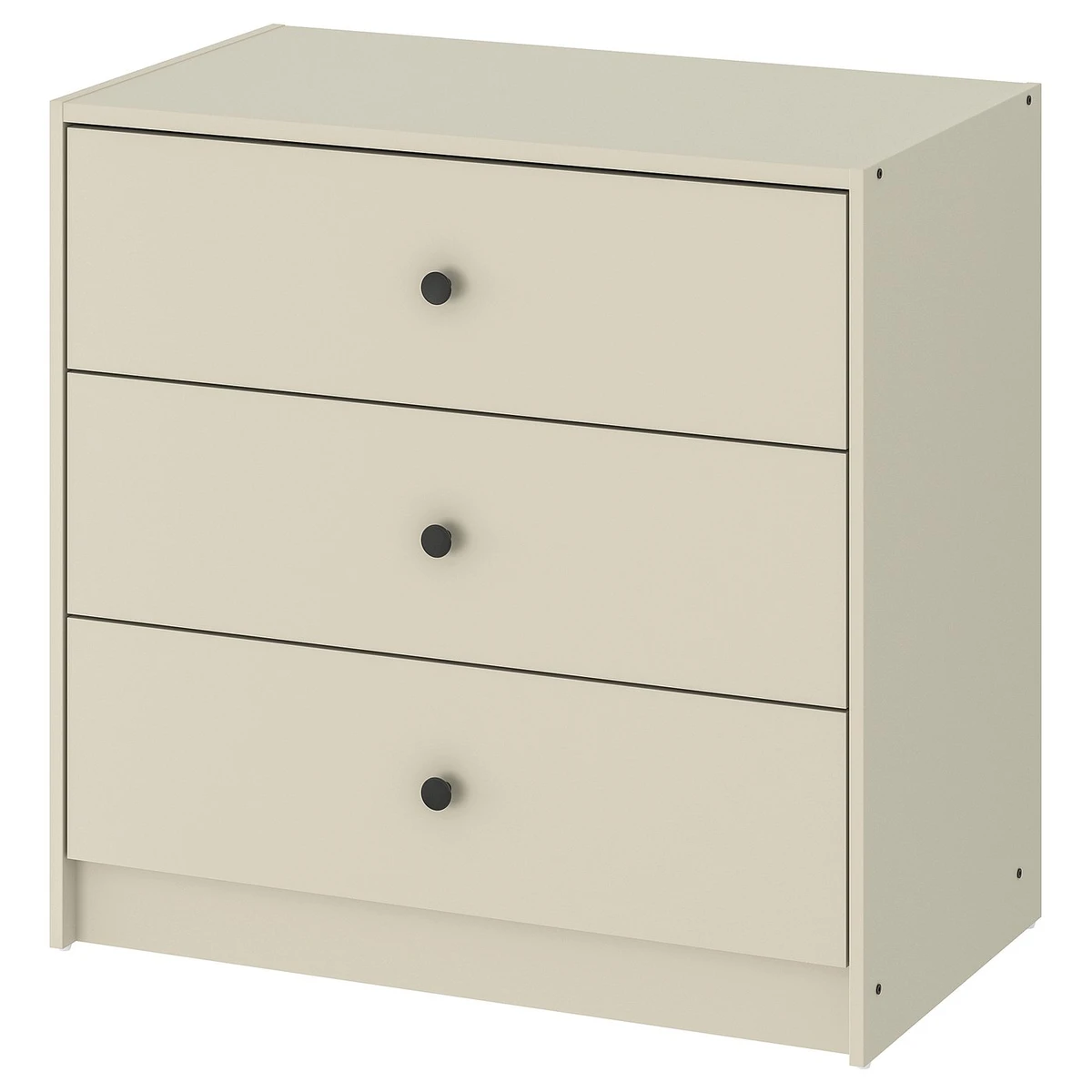 GURSKEN Commode 3 tiroirs - beige clair 69x67 cm