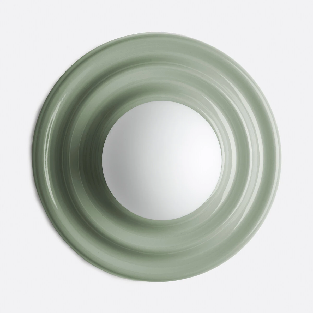 Applique ou plafonnier, en céramique et verre opalin, diamètre 24,5 cm, HOLI