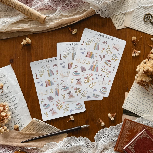 Grande planche de stickers Lectures Printanières - Romantasy