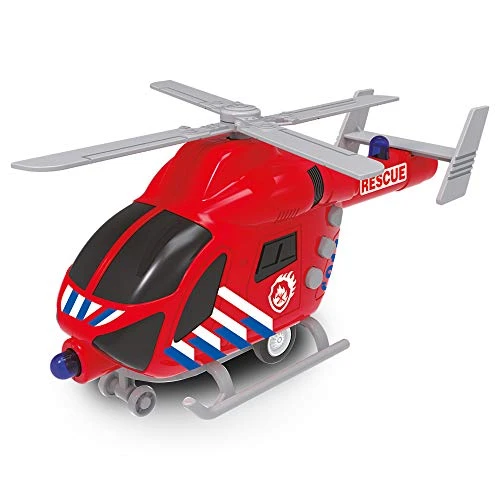 Baby Challenge - Hélicoptère de Secours - Véhicule d'intervention - 021168-1/62 - Prêt à Rouler - Piles incluses - Véhicule Friction - Rouge - Sonore Et Lumineux - Plastique - À Partir de 3 Ans