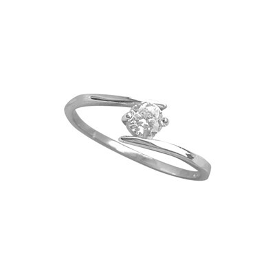 Bague argent 925 rhodié et oxyde de zirconium