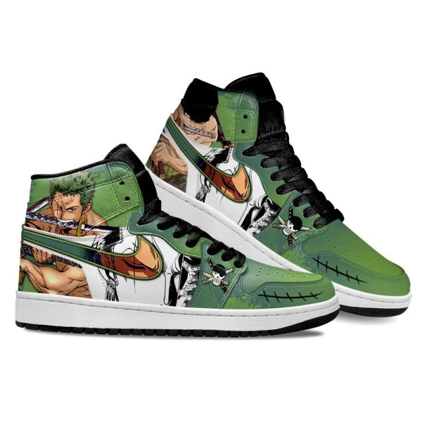 Zoro One Piece Shoes – Custom Green Anime Sneakers for Fans