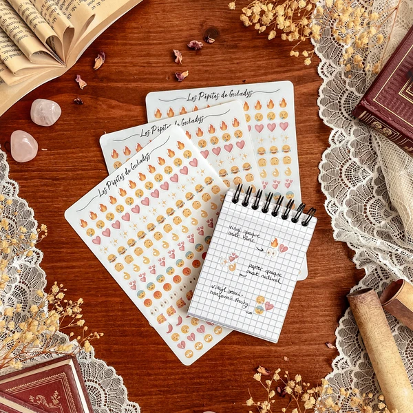 Grande planche de stickers émojis pour annotation de livres